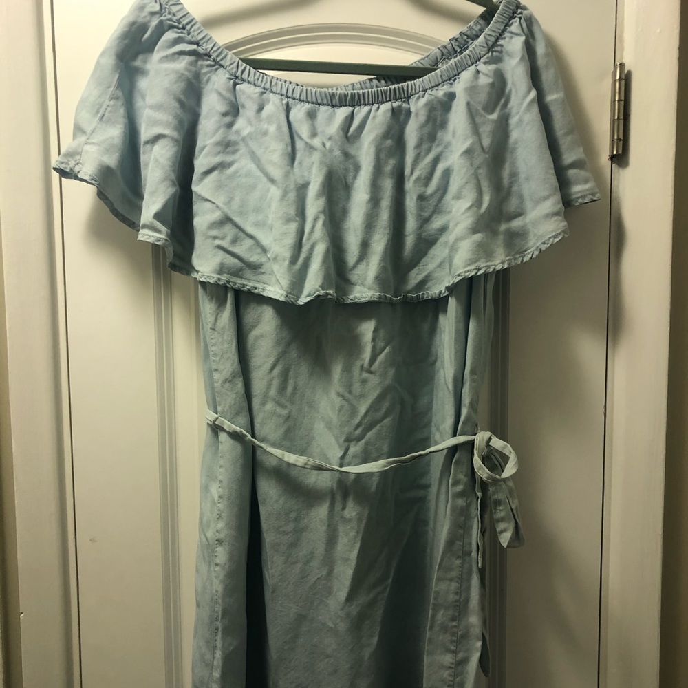 Old Navy Soft Denim Off The Shoulder Dress